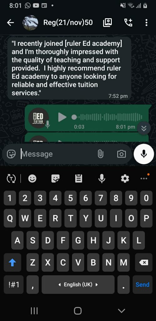 The tutor’s journey with Ruler Ed Tutor Academy reflects how the platform empowers educators. It provides them with a structured, reliable way to reach students, while also building their reputation through collected feedback. This not only enhances the tutor’s credibility but also strengthens the academy’s image as a trusted educational hub.
